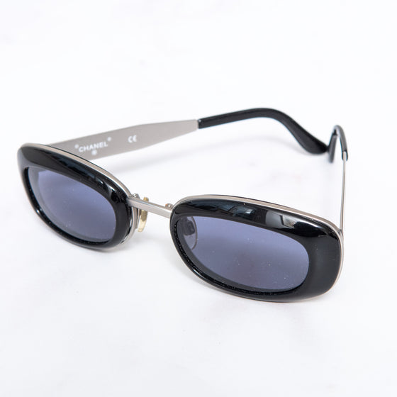 Chanel Vintage Black Oval Sunglasses