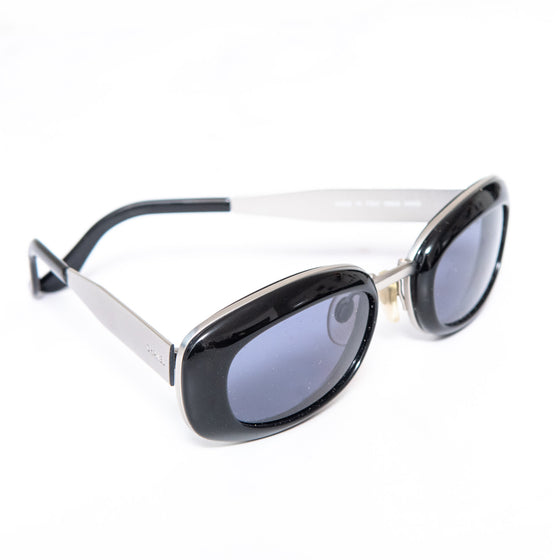 Chanel Vintage Black Oval Sunglasses