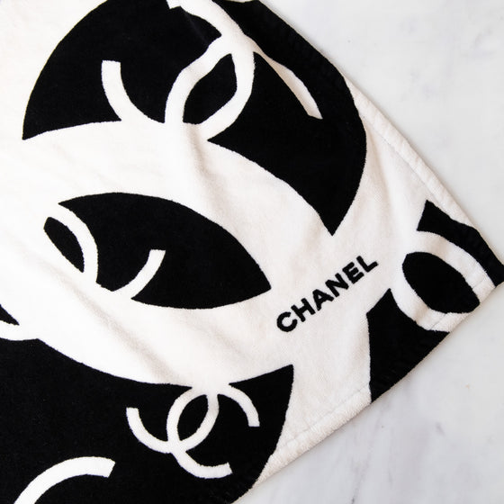 Chanel Black And White Beach Towel
