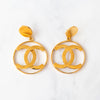 Chanel Vintage CC Drop Clip On Earrings