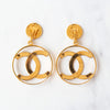 Chanel Vintage CC Drop Clip On Earrings
