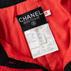 Chanel Vintage Red Tweed Collarless Blazer
