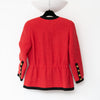 Chanel Vintage Red Tweed Collarless Blazer