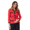 Chanel Vintage Red Tweed Collarless Blazer