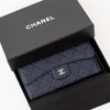 Chanel Navy Lambskin Leather Classic Flap Wallet