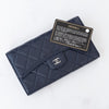 Chanel Navy Lambskin Leather Classic Flap Wallet