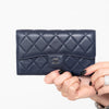 Chanel Navy Lambskin Leather Classic Flap Wallet