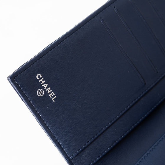 Chanel Navy Lambskin Leather Classic Flap Wallet