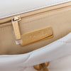 Chanel 19 Medium White Leather Single Flap Bag