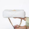 Chanel 19 Medium White Leather Single Flap Bag
