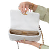 Chanel 19 Medium White Leather Single Flap Bag