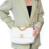 Chanel 19 Medium White Leather Single Flap Bag