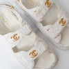 Chanel White Tweed  Dad Sandals