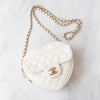 Chanel White Leather Heart Bag