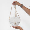 Chanel White Leather Heart Bag