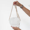 Chanel White Leather Heart Bag