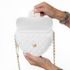 Chanel White Leather Heart Bag