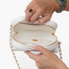 Chanel White Leather Heart Bag