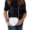 Chanel White Leather Heart Bag