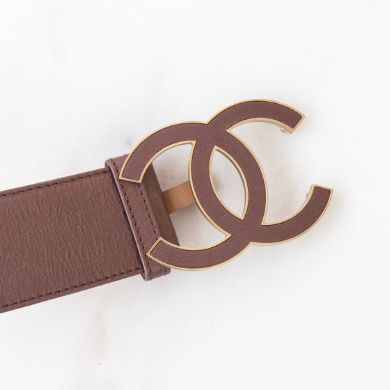 Chanel Glazed Calfskin Leather CC Belt