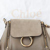 Chloé Faye Motty Grey Leather And Suede Backpack