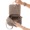 Chloé Faye Motty Grey Leather And Suede Backpack
