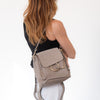 Chloé Faye Motty Grey Leather And Suede Backpack