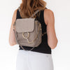 Chloé Faye Motty Grey Leather And Suede Backpack