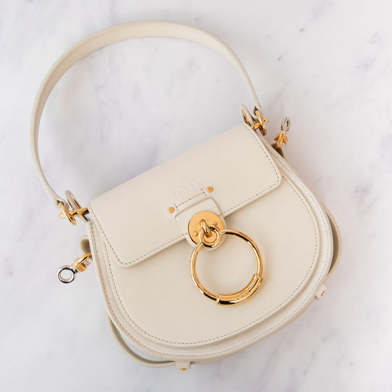 Chloe Tess Cream Leather Crossbody  Bag