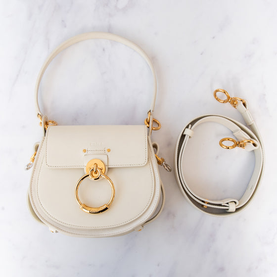 Chloe Tess Cream Leather Crossbody  Bag