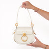 Chloe Tess Cream Leather Crossbody  Bag