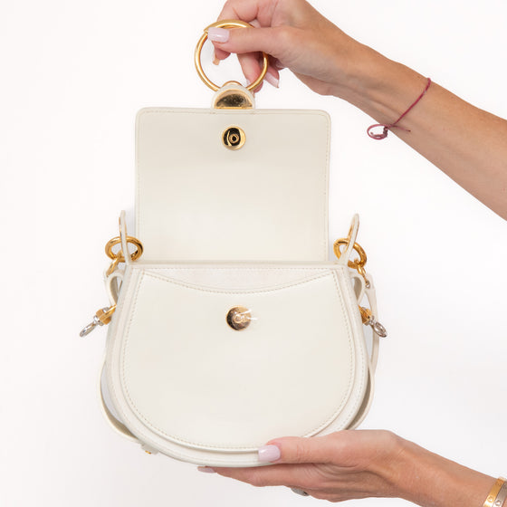 Chloe Tess Cream Leather Crossbody  Bag