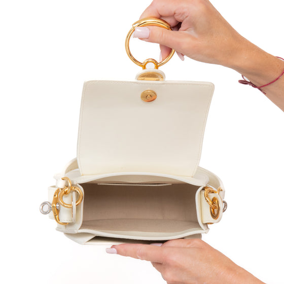 Chloe Tess Cream Leather Crossbody  Bag