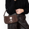 Christian Dior Brown Diorissimo Fabric Shoulder Bag