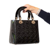Dior Patent Lady Dior Black Patent Leather Medium Bag 2024