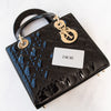 Dior Patent Lady Dior Black Patent Leather Medium Bag 2024