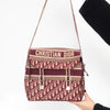 Dior Burgundy Oblique Jacquard Messenger Bag