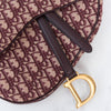 Dior Burgundy Oblique Fabric Leather Saddle Bag