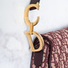 Dior Burgundy Oblique Fabric Leather Saddle Bag
