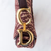 Dior Burgundy Oblique Fabric Leather Saddle Bag