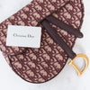 Dior Burgundy Oblique Fabric Leather Saddle Bag