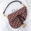 Dior Burgundy Oblique Fabric Leather Saddle Bag