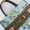 Dior Capri Souvenir Medium Dior Book Tote Natural Raffia and Multicolour