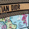 Dior Capri Souvenir Medium Dior Book Tote Natural Raffia and Multicolour