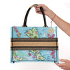 Dior Capri Souvenir Medium Dior Book Tote Natural Raffia and Multicolour