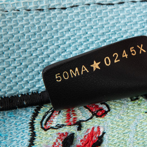 Dior Capri Souvenir Medium Dior Book Tote Natural Raffia and Multicolour