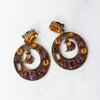 Dior Pendientes Discos Crystal Gold Tone Clip On Earrings