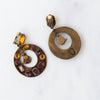 Dior Pendientes Discos Crystal Gold Tone Clip On Earrings