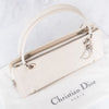 Christian Dior East West Off White Leather Cannage Bag