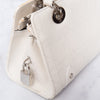 Christian Dior East West Off White Leather Cannage Bag